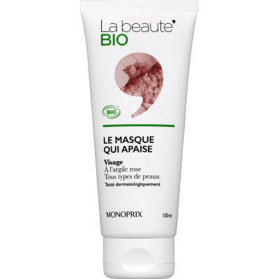 Monoprix La Beauté Bio Le Masque Argile Qui Apaise 100Ml Monoprix La Beauté Bio Le Masque Argile Qui Apaise 100Ml