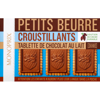 Monoprix Petits Beurre Croustillants avec Tablette de Chocolat au Lait 250g Monoprix Petits Beurre Croustillants avec Tablette de Chocolat au Lait 250g