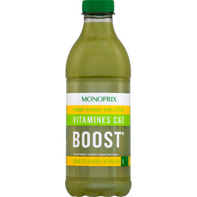 Monoprix Jus Detox vitamines C&E pomme, ananas, kiwi, citron 1L Monoprix Jus Detox vitamines C&E pomme, ananas, kiwi, citron 1L