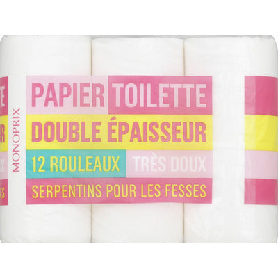 Monoprix Papier toilette double épaisseur x12 Monoprix Papier toilette double épaisseur x12