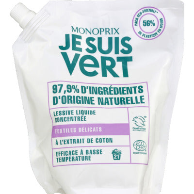 Monoprix Je Suis Vert Lessive Textiles Delicats 750ml Monoprix Je Suis Vert Lessive Textiles Delicats 750ml