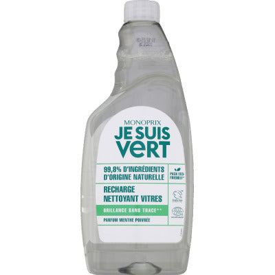 Monoprix Je Suis Vert Recharge Nettoyant Vitres 75cl Monoprix Je Suis Vert Recharge Nettoyant Vitres - Je Suis Vert 75cl