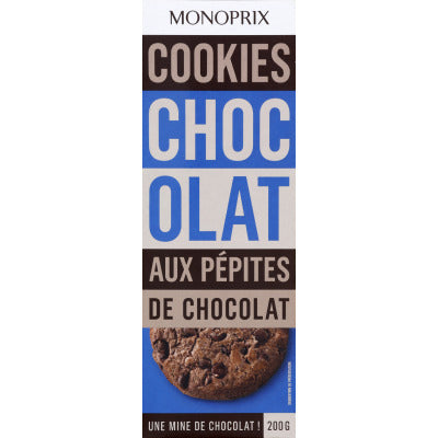 Monoprix Cookies Chocolat aux Pépites de Chocolat 200g Monoprix Cookies Chocolat aux Pépites de Chocolat 200g