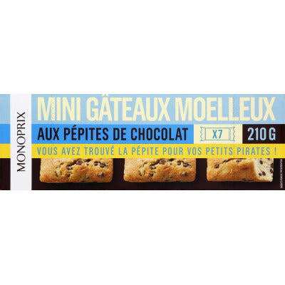 Monoprix Mini Gâteaux Moelleux Aux Pépites De Chocolat 210G Monoprix Mini Gâteaux Moelleux Aux Pépites De Chocolat 210G
