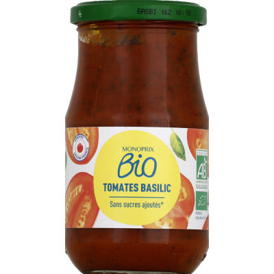 Monoprix Bio Sauce Tomate Basilic 350g Monoprix Bio Sauce Tomate Basilic 350g