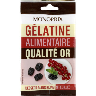Monoprix Gélatine alimentaire qualité or 9g Monoprix Gélatine alimentaire qualité or 9g