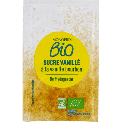 Monoprix Bio Sucre vanillé à la vanille Bourbon de Madagascar 5x7,5g Monoprix Bio Sucre vanillé à la vanille Bourbon de Madagascar 5x7,5g