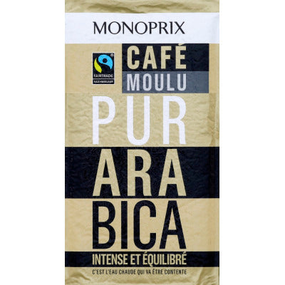 Monoprix café moulu pur Arabica intense & équilibré 250g Monoprix café moulu pur Arabica intense & équilibré 250g