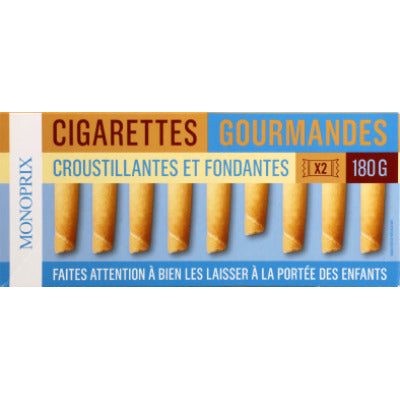 Monoprix Cigarettes Gourmandes Croustillantes et Fondantes 180g Monoprix Cigarettes Gourmandes Croustillantes et Fondantes 180g