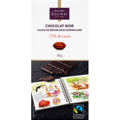 Monoprix Gourmet Chocolat Noir De Saint-Domingue 72% De Cacao 100g Monoprix Gourmet Chocolat Noir De Saint-Domingue 72% De Cacao 100g