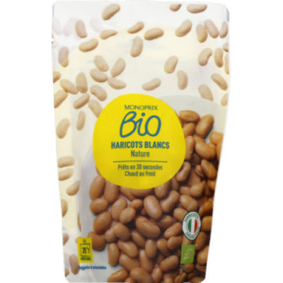Monoprix Bio Haricots Blancs prêt en 30 secondes 120g Monoprix Bio Haricots Blancs prêt en 30 secondes 120g