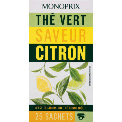 Monoprix Thé Vert Saveur Citron 50g Monoprix Thé Vert Saveur Citron 50g