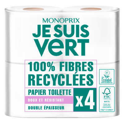 Monoprix Je Suis Vert Papier Toilette Compact x4 Monoprix Je Suis Vert Papier Toilette Compact x4