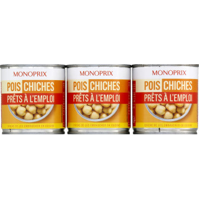 Monoprix Pois Chiches prêts à l'emploi 3x130g Monoprix Pois Chiches prêts à l'emploi 3x130g