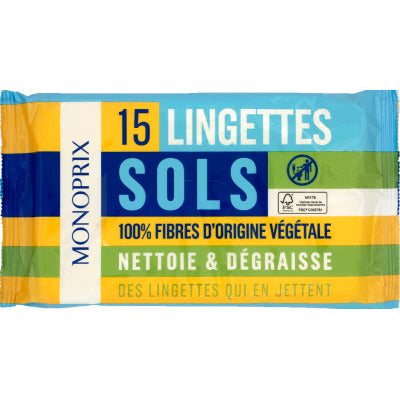 Monoprix Lingettes Sols Pour Tous Types De Balais - Parfum Agrumes x15 Monoprix Lingettes Sols Pour Tous Types De Balais - Parfum Agrumes x15