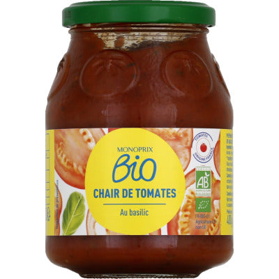 Monoprix Bio Chair de tomates au basilic bio 400g Monoprix Bio Chair de tomates au basilic bio 400g