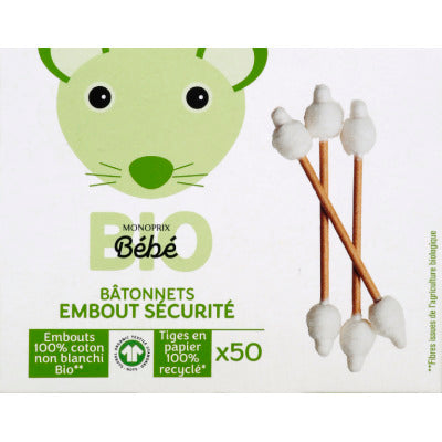 Monoprix Bio Bébé Bâtonnets sécurité x50 Monoprix Bio Bébé Bâtonnets sécurité x50