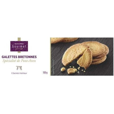 Monoprix Gourmet Galettes bretonnes Spécialité de Pont-Aven 100g Monoprix Gourmet Galettes bretonnes Spécialité de Pont-Aven 100g