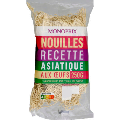 Monoprix Nouilles Recette Asiatique aux Œufs 250g Monoprix Nouilles Recette Asiatique aux Oeufs 250g