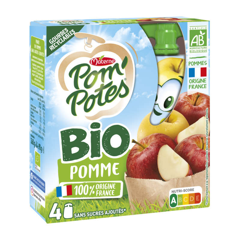 Pom'Potes Bio Pomme Golden 4x90g Pom'Potes Bio Pomme Golden 4x90g