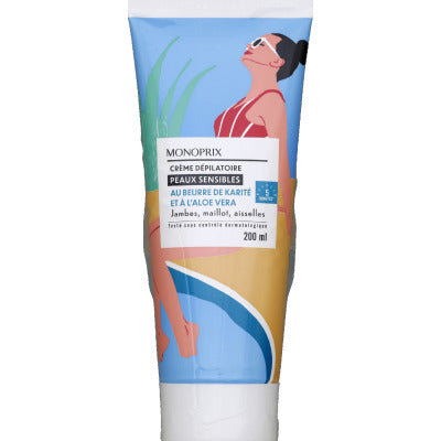 Monoprix Crème dépilatoire peaux sensibles 200ml Monoprix Crème dépilatoire peaux sensibles 200ml