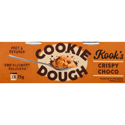 Kook's cookie dough crispy choco 2x75g Kook's cookie dough crispy choco 2x75g