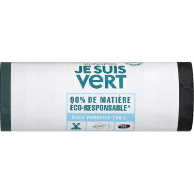 Monoprix Je Suis Vert Sacs poubelle éco-responsables 100L X10 Monoprix Je Suis Vert Sacs poubelle éco-responsables 100L X10