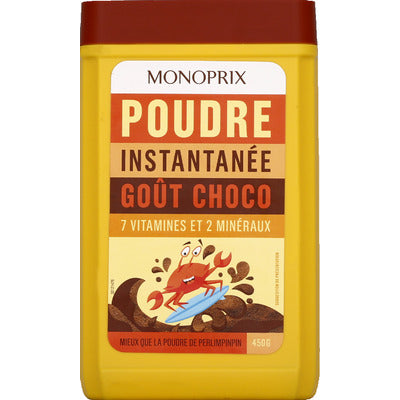Monoprix Poudre Instantanée Goût Choco 7 Vitamines Et 2 Minéraux 450G Monoprix Poudre Instantanée Goût Choco 7 Vitamines Et 2 Minéraux 450G