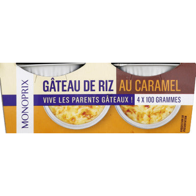 Monoprix Gâteau De Riz Au Caramel 4x100g Monoprix Gâteau De Riz Au Caramel 4x100g