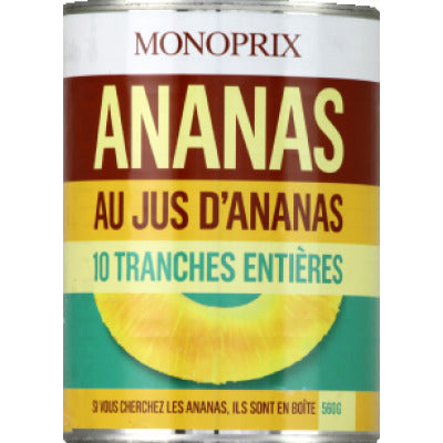 Monoprix Ananas en Tranches x1 - 340g Monoprix Ananas en Tranches x1 - 340g