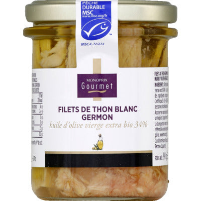 Monoprix Gourmet Filets de Thon Blanc Germon 125g Monoprix Gourmet Filets de Thon Blanc Germon 125g