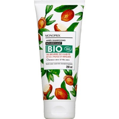 Monoprix Bio Après-shampooing nourrissant argan karité 200ml Monoprix Bio Après-shampooing nourrissant argan karité 200ml