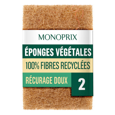 Monoprix Éponges végétales x2 Monoprix Éponges végétales x2