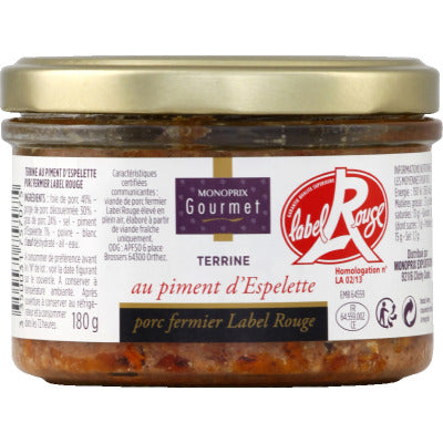 Monoprix Gourmet Terrine Au Piment D'Espelette 180G Monoprix Gourmet Terrine Au Piment D'Espelette 180G