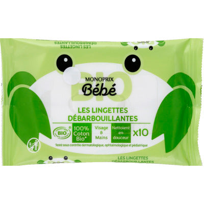 Monoprix Bio Bébé Lingettes Débarbouillantes x10 Monoprix Bio Bébé Lingettes Débarbouillantes x10