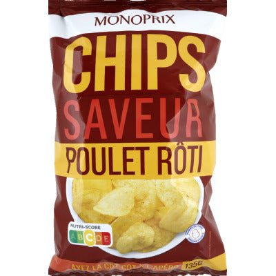 Monoprix Chips saveur poulet rôti 135g Monoprix Chips saveur poulet rôti 135g