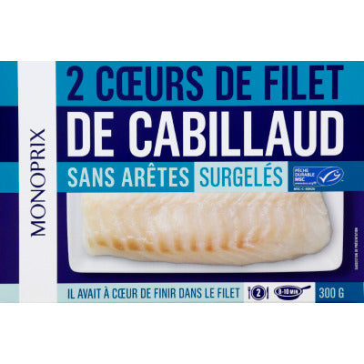 Monoprix 2 Coeurs Cabillaud MSC 300g Monoprix 2 Coeurs Cabillaud MSC 300g
