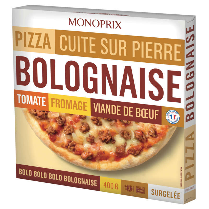 Monoprix Pizza Bolognaise Surgelée 400g Monoprix Pizza Bolognaise Surgelée 400g