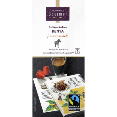 Monoprix Gourmet Café Arabica Kenya x10 Capsules 50g Monoprix Gourmet Café Arabica Kenya x10 Capsules 50g