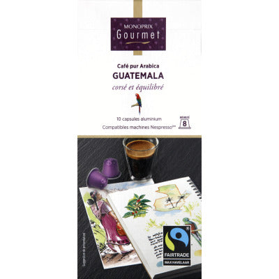 Monoprix Gourmet Café Pur Arabica Guatemala X10 Capsules 52g Monoprix Gourmet Café Pur Arabica Guatemala X10 Capsules 52g