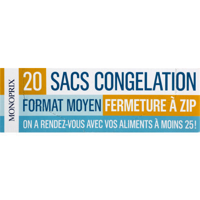 Monoprix Sacs congélation fermeture à zip x20 Monoprix sacs congélation fermeture à zip x20