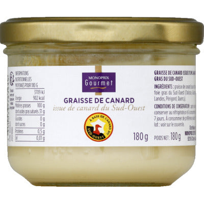 Monoprix Gourmet Graisse de Canard du Sud Ouest 180g Monoprix Gourmet Graisse de Canard du Sud Ouest 180g
