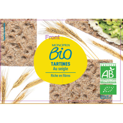 Monoprix Bio Tartines croustillantes Seigle 200g Monoprix Bio Tartines croustillantes Seigle 200g