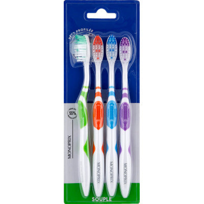 Monoprix Brosse à Dents Souple x4 Monoprix Brosse à Dents Souple x4