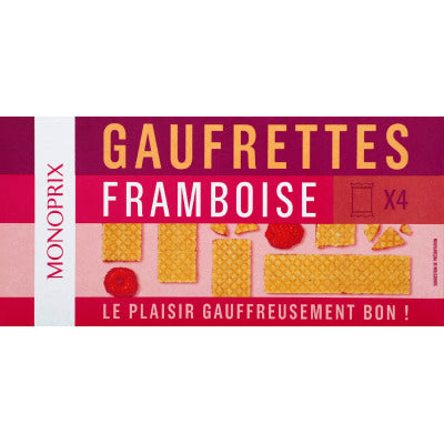 Monoprix Gaufrettes Framboise 160g Monoprix Gaufrettes Framboise 160g