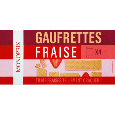 Monoprix Gaufrettes Fraise 160g Monoprix Gaufrettes Fraise 160g