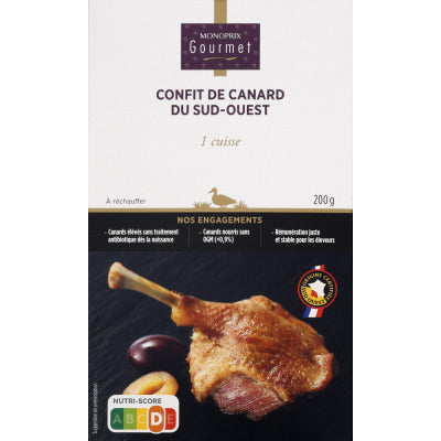 Monoprix Gourmet Confit de Cuisse Canard du Sud-Ouest 1x200g Monoprix Gourmet Confit de Cuisse Canard du Sud-Ouest 1x200g