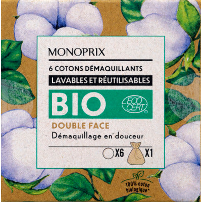 Monoprix Disque De Cotons Double Face Démaquillants Lavable Et Réutilisables Bio X6 Monoprix Disque De Cotons Double Face Démaquillants Lavable Et Réutilisables Bio X6