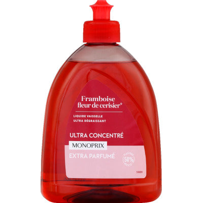 Monoprix Liquide Vaisselle Framboise Cerise 500ml Monoprix Liquide Vaisselle Framboise Cerise 500ml