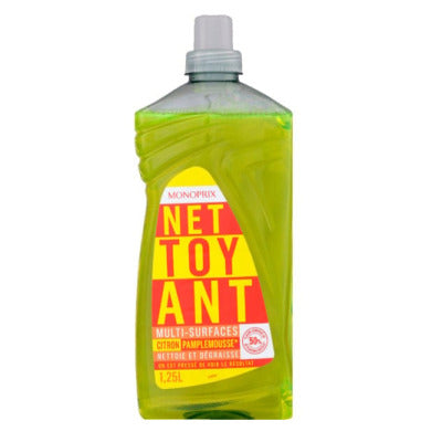 Monoprix Nettoyant ménager citron pamplemousse 1,25L Monoprix Nettoyant ménager citron pamplemousse 1,25L